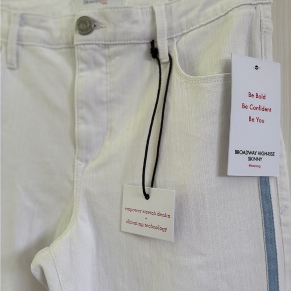 New Skinny Girl Women's Jeans Skinny Ankle Jeans White Denim W/ Blue Stripe 26/2 - Picture 3 of 12